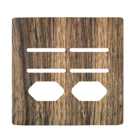 Placa p/ 4 Interruptores + 2 Tomadas 4x4 - Novara Carvalho